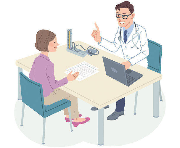 医師を訪ね、相談するのイメージ